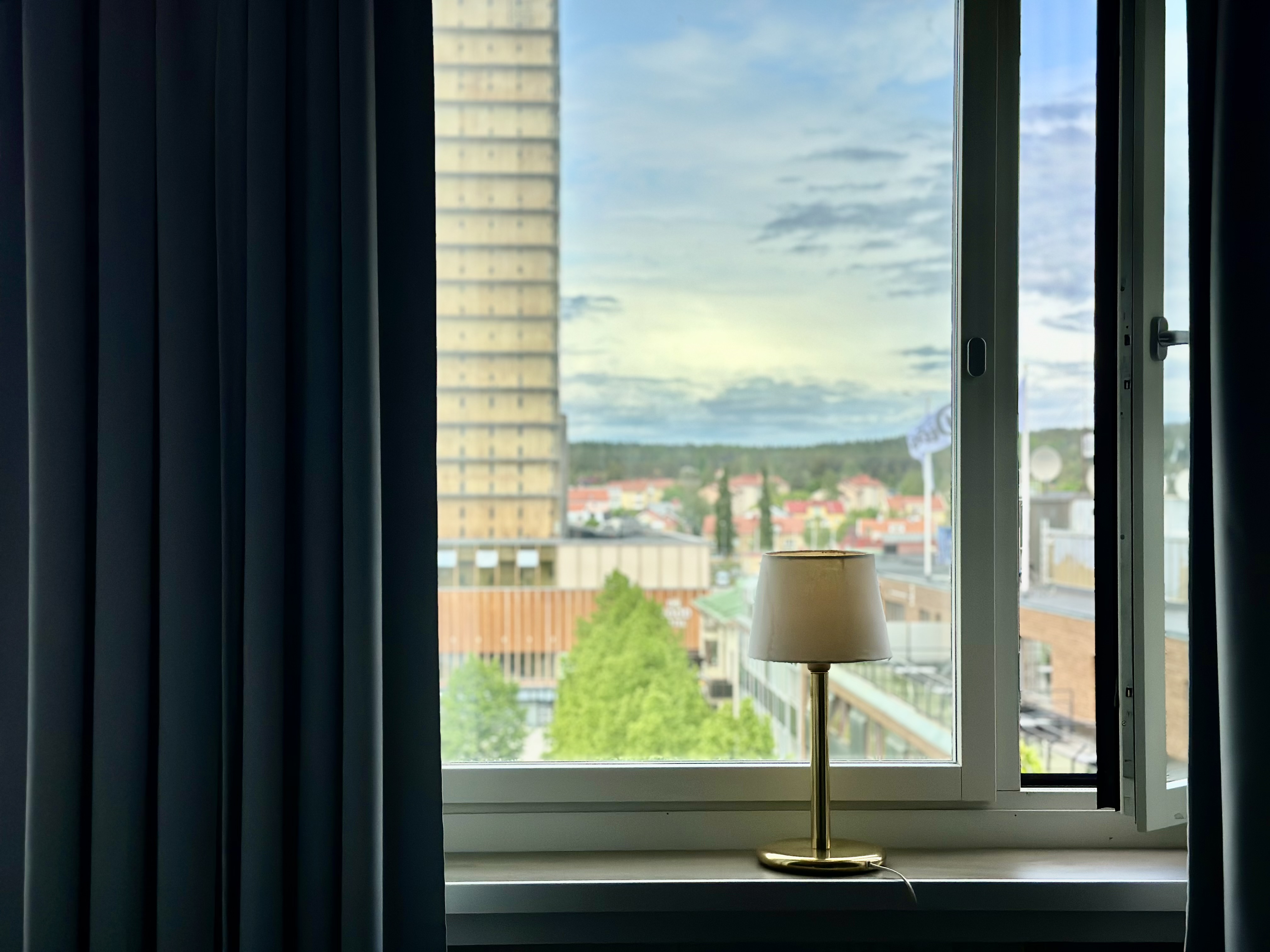 Utsikt över centrala Skellefteå från Hotel Victoria